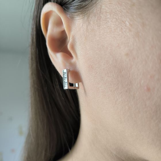Silver Earrings with Fianites