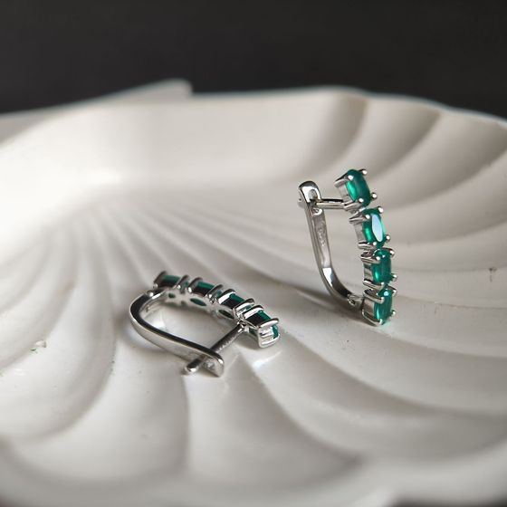 Серебряные серьги с агатом