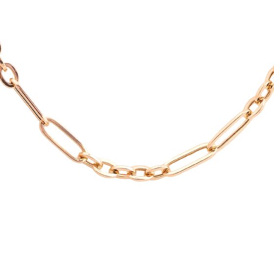 A gold necklace without stones