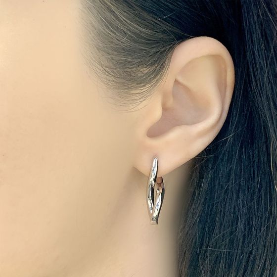 Silver earrings without stones