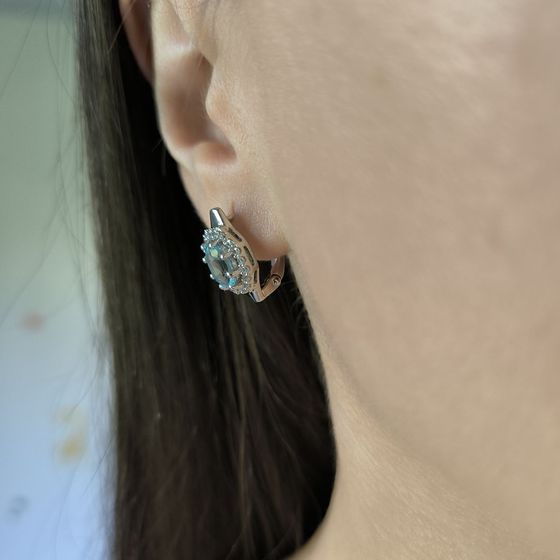 Срібні сережки з топазом 3.86ct