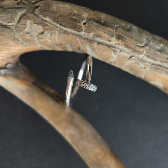 Silver ring with cubic zirconia