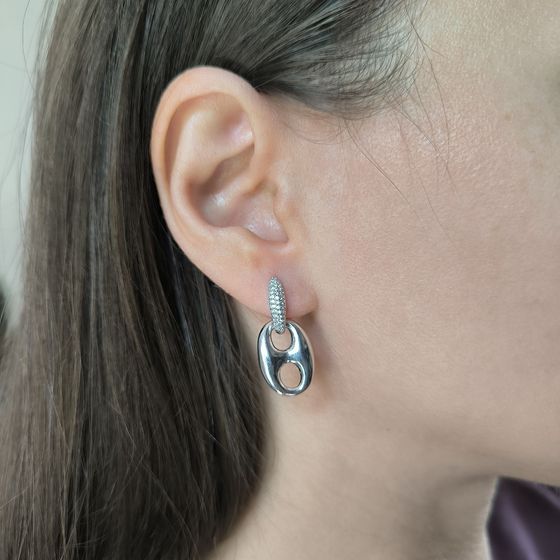 Срібні сережки з фіанітами