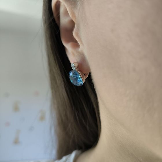 Срібні сережки з фіанітами