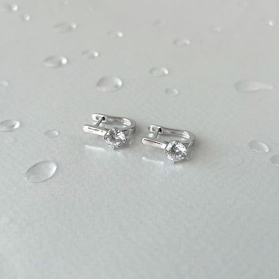 Срібні сережки з фіанітами