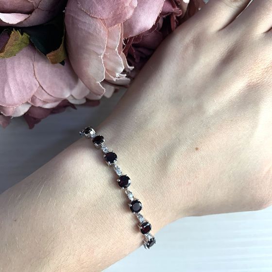 Срібний браслет з гранатом 10.117ct