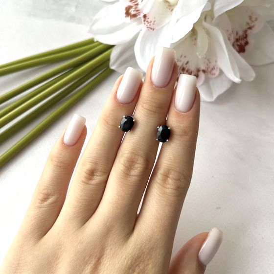 Срібні сережки з сапфіром 3.192ct