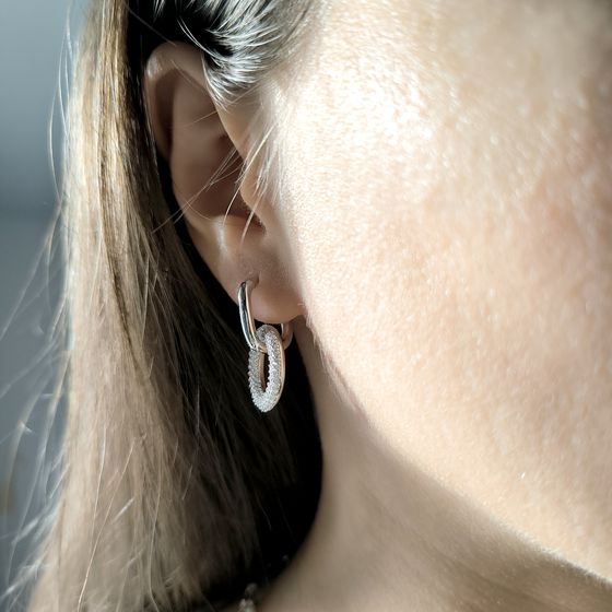 Срібні сережки з фіанітами