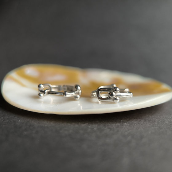 Silver earrings without stones