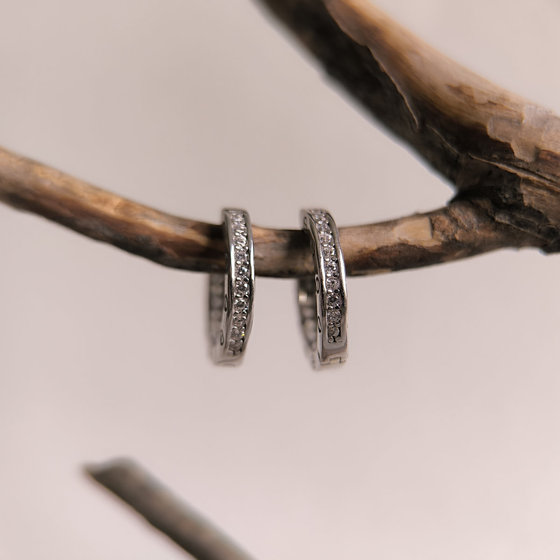 Silver earrings with cubic zirconia