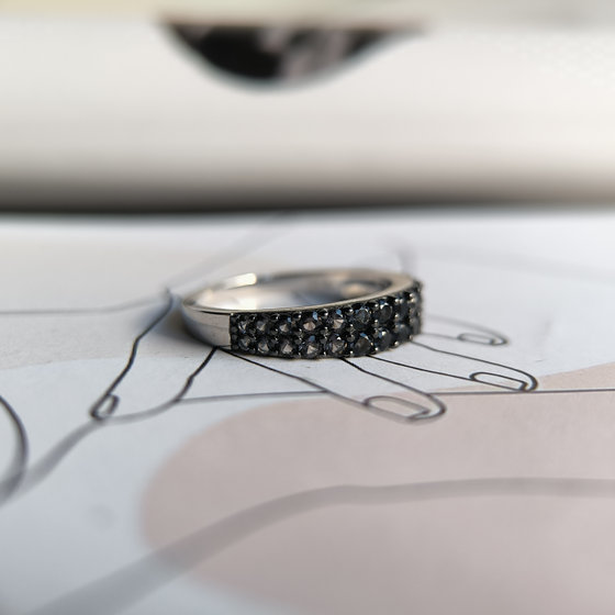 Silver ring with cubic zirconia