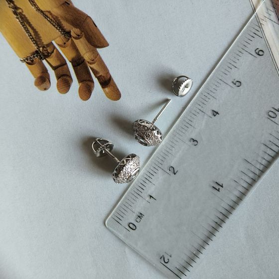 Срібні сережки з фіанітами