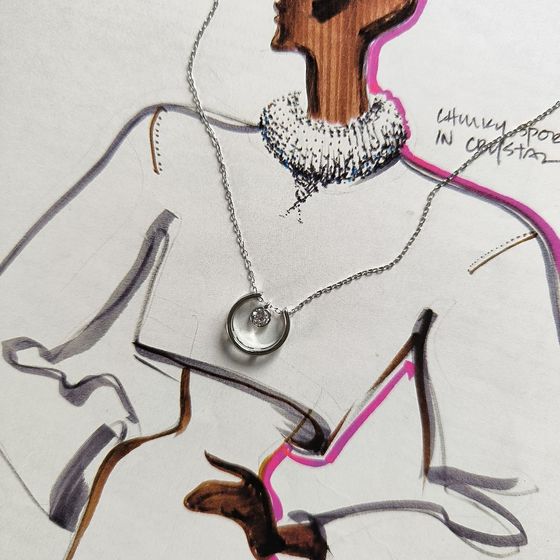 Срібне кольє з фіанітами