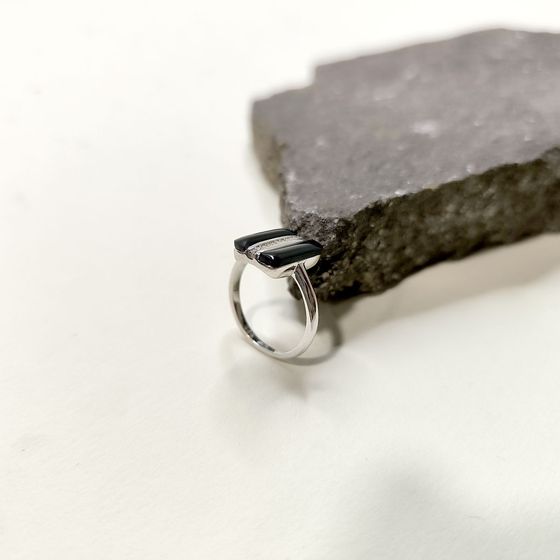 Silver ring with onyx