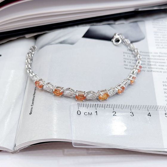 Срібний браслет із золотим кварцом 3.46ct