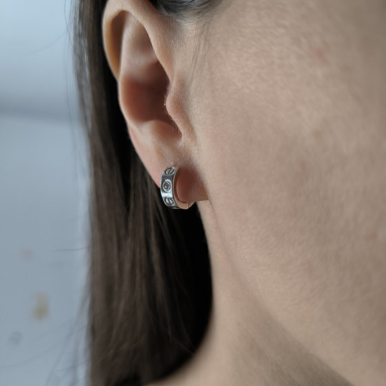 Silver Earrings with Fianites