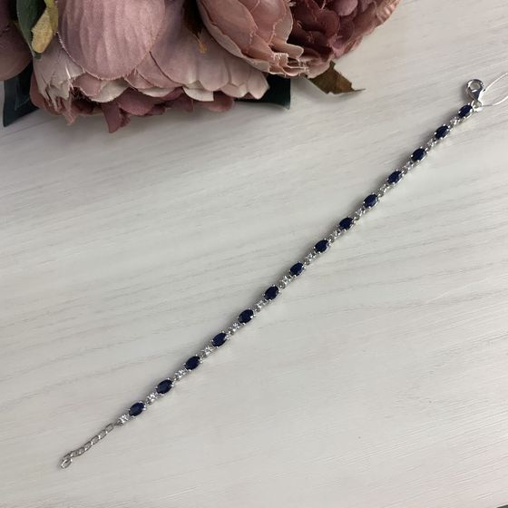 Срібний браслет із сапфіром 7,906 карата