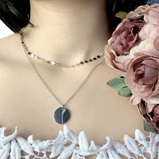 Silver necklace without stones