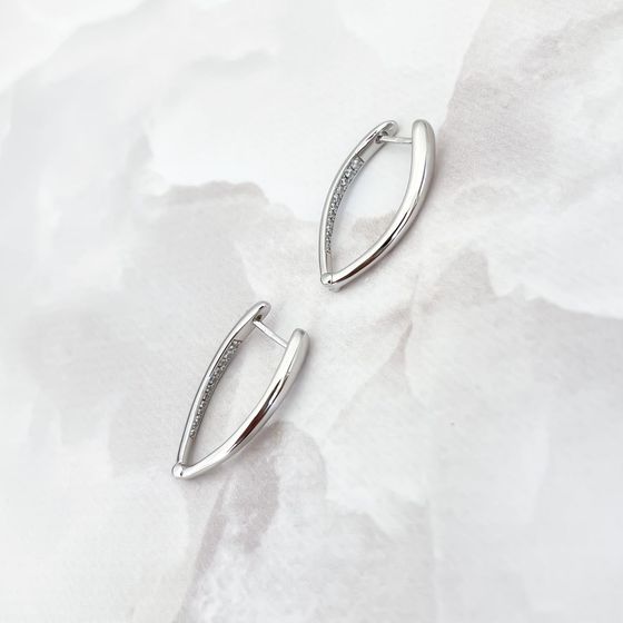 Silver Earrings with Fianites