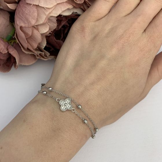 Silver bracelet with phianites