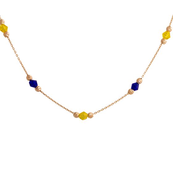 Золотое колье с фианитами 2ct