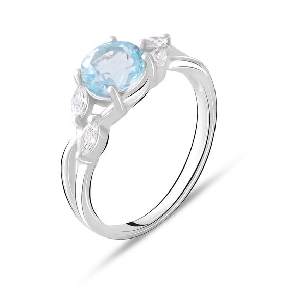 Silver ring with a 1.993-carat topaz