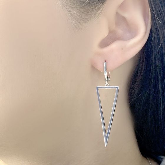 Silver earrings without stones