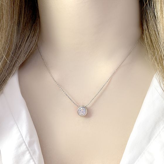 Срібна підвіска з фіанітами