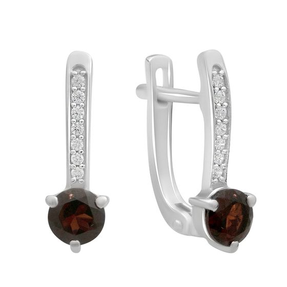 Срібні сережки з гранатом 1.411ct