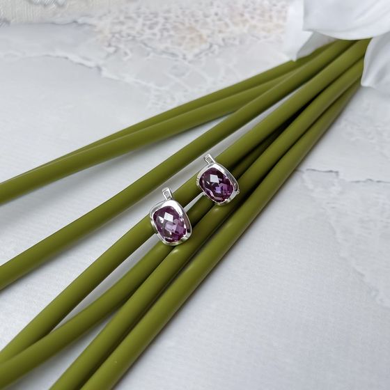 Серебряные серьги с александритом 7.567ct