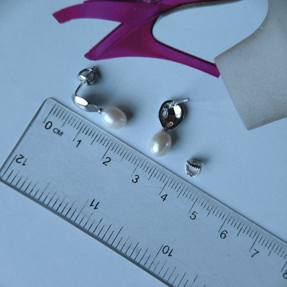 Срібні сережки з перлами 4,75 карата