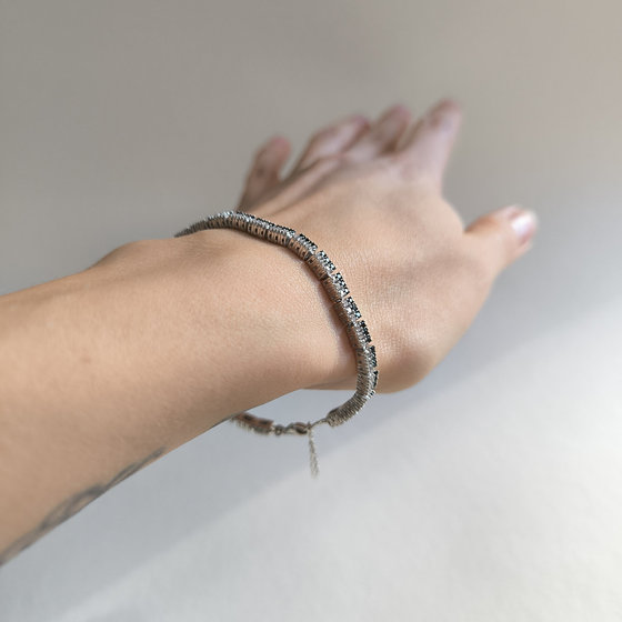 Срібний браслет з сапфіром 4,35 карата