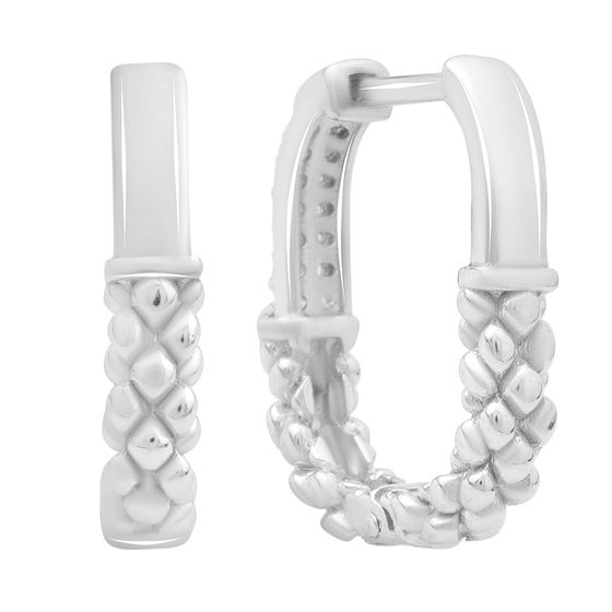Silver earrings without stones