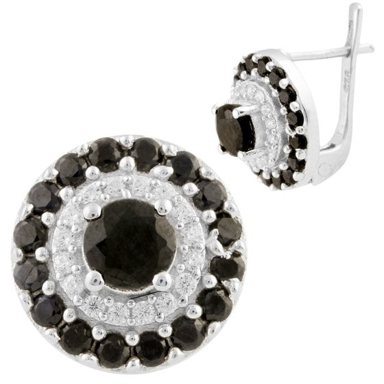 Silver earrings with sapphire 3.105ct