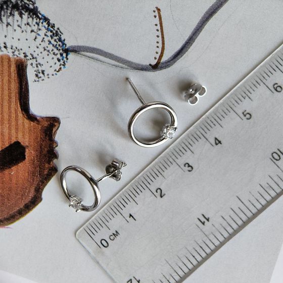 Срібні сережки з фіанітами