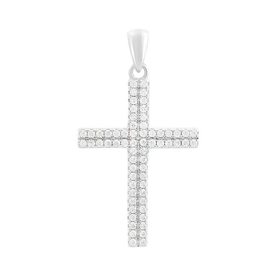 Silver cross with phianites