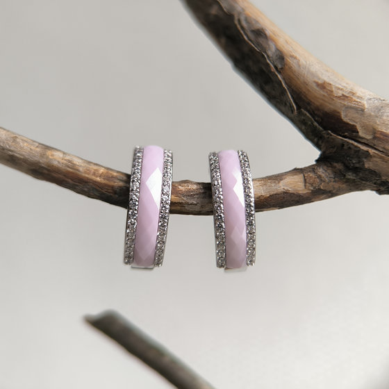 Срібні сережки з керамікою