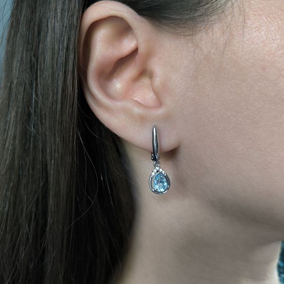 Срібні сережки з топазом 1.777ct