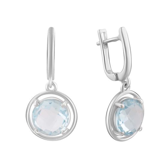 Срібні сережки з топазом 8,056 карата