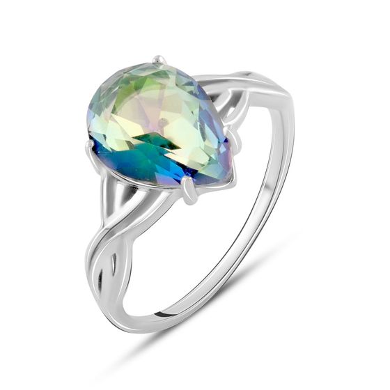 Silver ring with a 2.9-carat mystic topaz