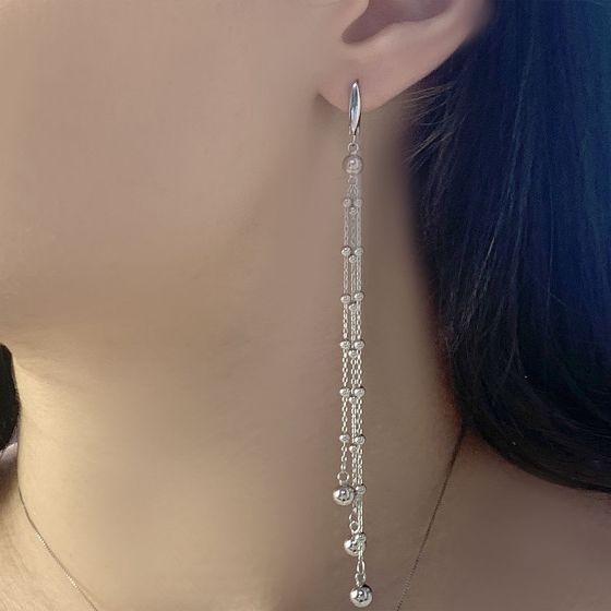 Silver earrings without stones