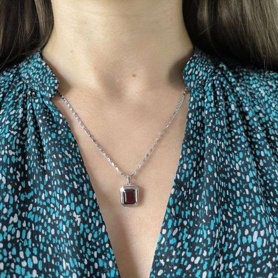 Срібна підвіска з гранатом nano 2.625ct