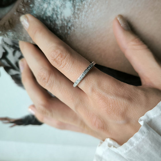 Silver ring with cubic zirconia