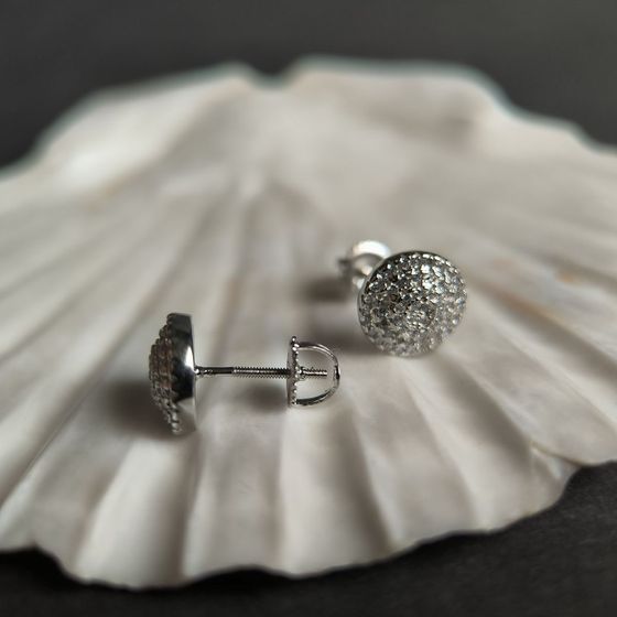 Срібні сережки з фіанітами