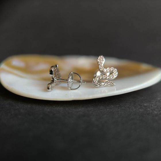 Срібні сережки з фіанітами