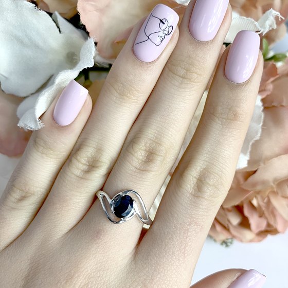 Срібна каблучка із сапфіром 1.055ct