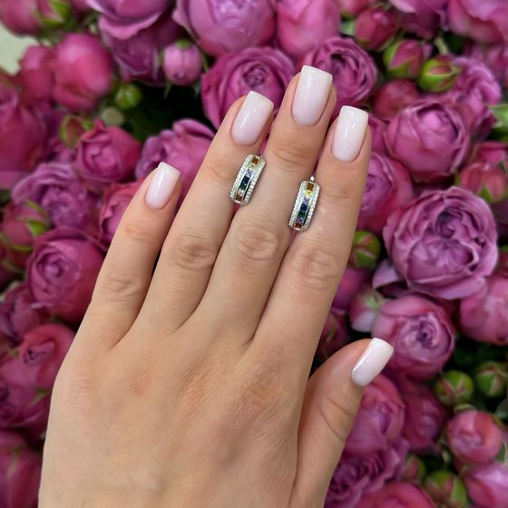 Серебряные серьги с фианитами