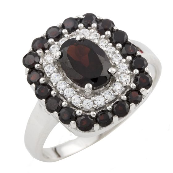 Silver Ring with a 2.106-carat Garnet