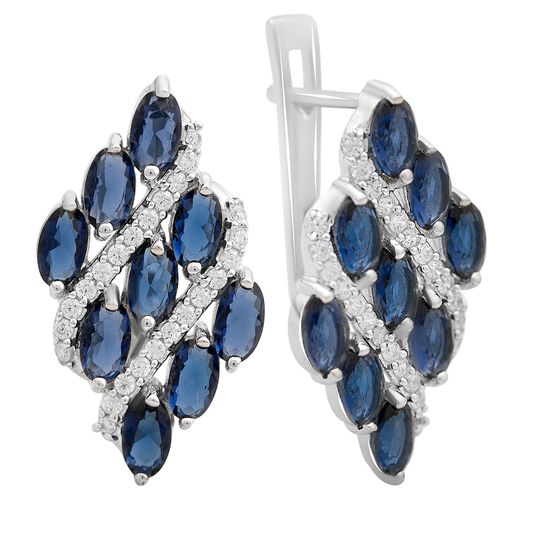 Silver earrings with sapphire nano 0.69ct