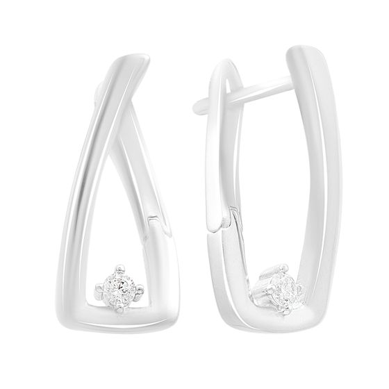 Срібні сережки з фіанітами